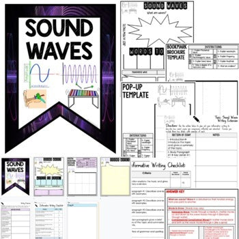 Sound Waves Activity Unit Review Research, Bookmark Brochure, Writing & Google - preview 2