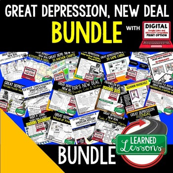 Great Depression Activities Bundle | U.S. History Print & Digital Lessons - preview 1