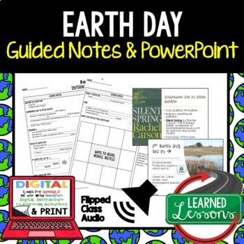 Earth Day Guided Notes and PowerPoint, Google Classroom and Print - preview 1