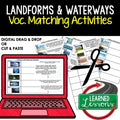 Landforms & Waterways Vocabulary Matching for Distance Learning & Print, Google - preview 1