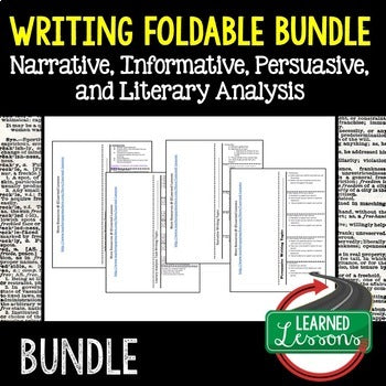 Writing Foldable Bundle Narrative, Literary Analysis, Persuasive, Informative - preview 1
