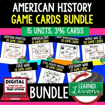 U.S. History Game Cards Bundle | American History Review | Print & Digital - preview 1