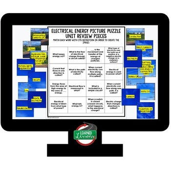 Electrical Energy Activity Picture Puzzle Physical Science Activity Vocabulary - preview 4
