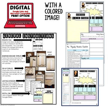 Black History Month Biography Research Project | Bookmark Brochure & Pop-Up - preview 3