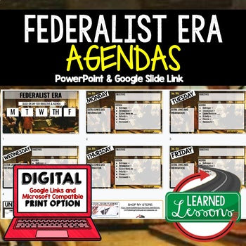 Federalist Era Agenda PowerPoint & Google Slides, American History Agenda - preview 1