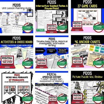 Roaring 1920s Activities Bundle | U.S. History Print & Digital Lessons - preview 2