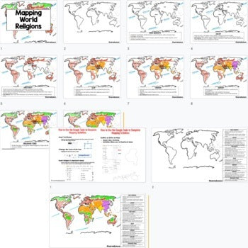 World Religions Mapping Activity | World Geography Map | Print & Digital - preview 2