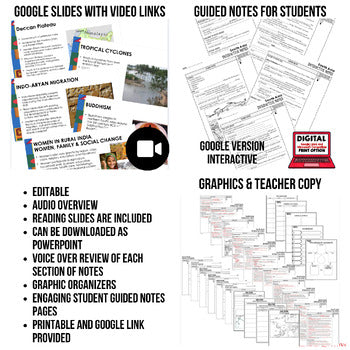 South Asia Guided Notes & PowerPoints World Geography Guided Notes - preview 2