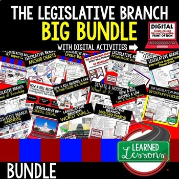 Legislative Branch Bundle | Congress Activities | Civics | Print & Google - preview 1
