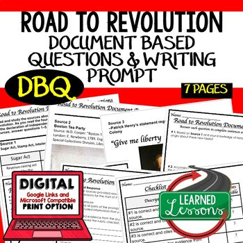 Road to American Revolution DBQ (Document Based Questions) Paper and Google - preview 1