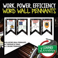Work, Power, Efficiency Word Wall Pennants (Physical Science Word Wall) - preview 1