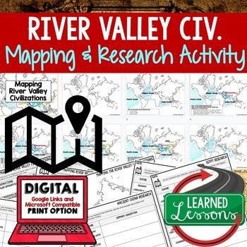 River Valley Civilizations Map Activity and Research, Mapping River Valleys - preview 1