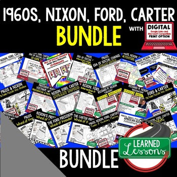 1960s–Nixon, Ford & Carter Presidents Bundle | Modern U.S. History Activities - preview 1