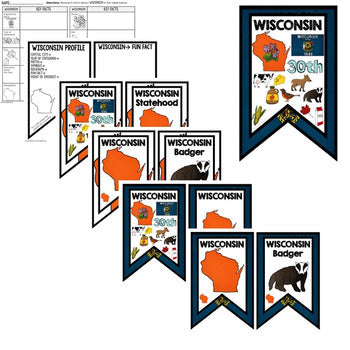 Wisconsin History Word Wall State Profile Wisconsin Activities Wisconsin Posters - preview 2