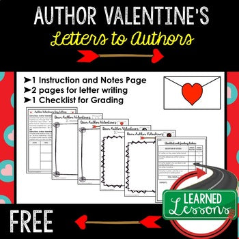 Valentine's Day Letters to Authors | Valentine's Day Writing Activity - preview 1