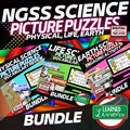 NGSS Science Picture Puzzle Bundle | Life, Earth & Physical Science Activity - preview 1