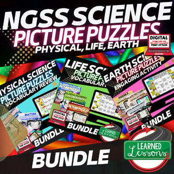 NGSS Science Picture Puzzle Bundle | Life, Earth & Physical Science Activity - preview 1