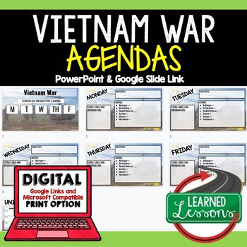 Vietnam War Agenda PowerPoint & Google Slides Agenda - preview 1