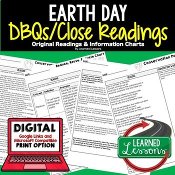 Earth Day DBQ Close Reading Activity with Google Classroom Link - preview 1