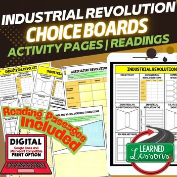 Industrial Revolution Activities, Choice Board, Digital Learning, Google - preview 1