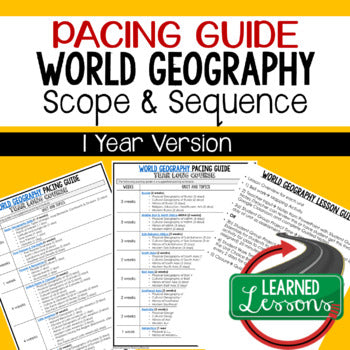 World Geography Pacing Guide | Scope & Sequence | Geography Curriculum Map - preview 1