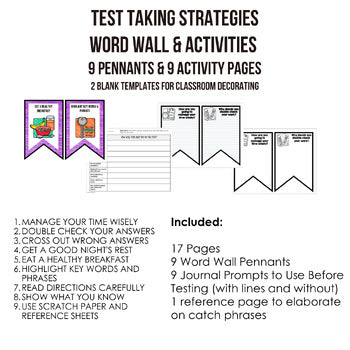 Test-Taking Strategies Word Wall | Test Prep Posters | Bulletin Board - preview 2