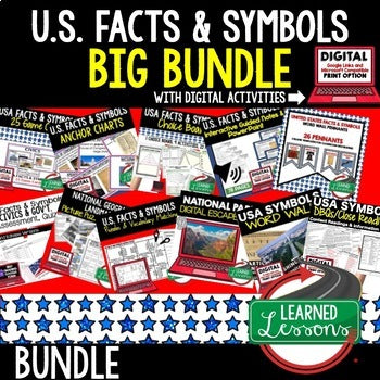U.S. Symbols & Monuments Bundle | Civics Activities | Print & Google - preview 1