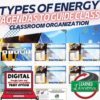 Energy Agenda PowerPoint & Google Slides, Physical Science Agenda - preview 1