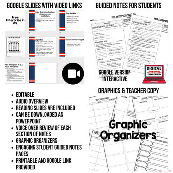 Free Enterprise in the US Guided Notes & PowerPoint, Economic Notes - preview 2