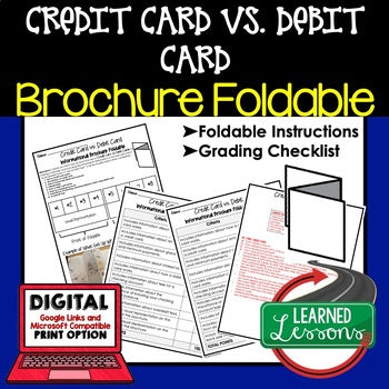 Credit Card vs. Debit Card Foldable | Personal Finance | Financial Literacy - preview 1