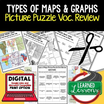 Types of Maps & Graphs Activity Picture Puzzle, Test Prep, Unit Review - preview 1