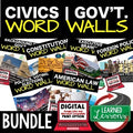 Civics Word Wall Bundle | Government Vocabulary Activities | Print & Google - preview 1