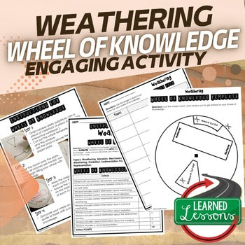 Weathering Activity, Wheel of Knowledge Interactive Notebook - preview 1