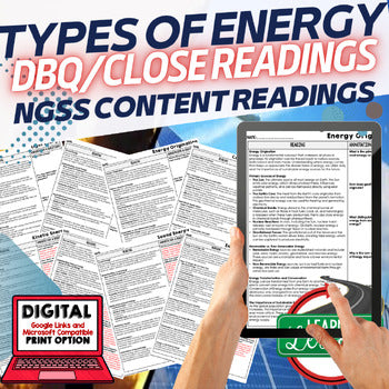 Energy Types Science Reading Comprehension Passages and Questions Google Print - preview 1