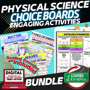 Physical Science Activities Physical Science Choice Board Bundle - preview 1