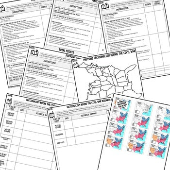 Sectionalism Map Activity and Research, Mapping Sectionalism, PowerPoint, Google - preview 2