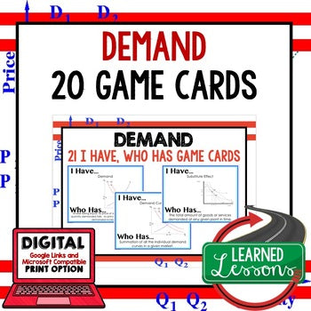 Demand GAME CARDS, Economics test Prep, Economics Activity - preview 1