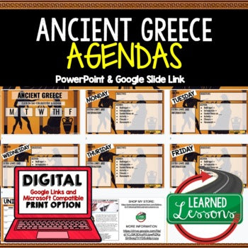 Ancient Greece Agenda PowerPoint & Google Slides, World History Agenda - preview 1