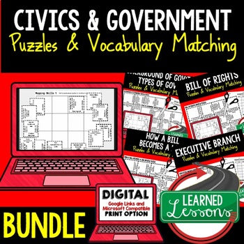Politics, Voting, Elections Vocabulary Activity Puzzle (Print and Digital) - preview 3
