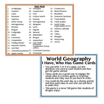 East Asia  Game Cards, Geography Print & Digital Distance Learning - preview 3