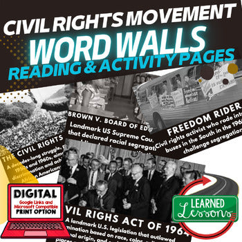 Civil Rights Movement Word Wall Activity Pages U.S. History Word Wall - preview 1