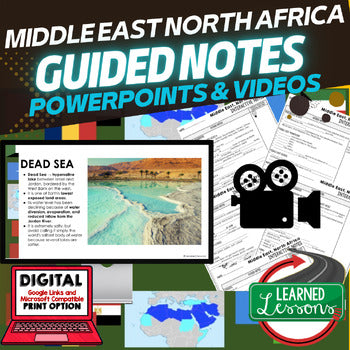 Middle East, North Africa Guided Notes PowerPoints, World Geography Guided Notes - preview 1