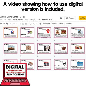 Cultural Geography Game Cards, Geography Print & Digital Distance Learning - preview 2