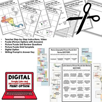 Latin America Activity Picture Puzzle, Test Prep, Unit Review, Study Guide - preview 2