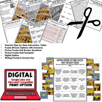 Roman Empire Activity Vocabulary Picture Puzzle World History Curriculum - preview 2