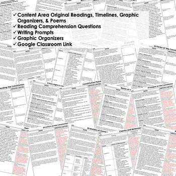 Constitution DBQ Reading Activity, Google, Civics DBQ, Close Reading - preview 2