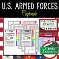 Veterans Day Activity, U.S. Armed Forces Flip Book, Print and Digital - preview 1