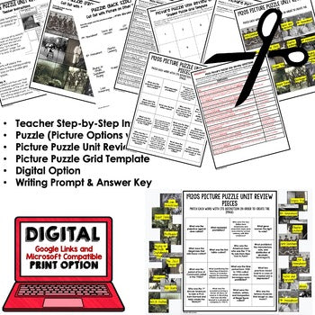 1920S Vocabulary Activity Picture Puzzle Unit Review, Study Guide, Test Prep - preview 2