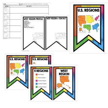 United States Regions Word Wall, Profile, Activity Geography Word Wall - preview 2
