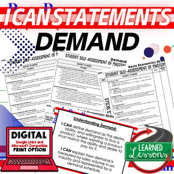 Demand I Can Statements & Posters Self-Assessment Economics - preview 1
